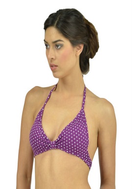Smooth Soft Padded Polka Dot Halter Neck Bra(Sold Out)