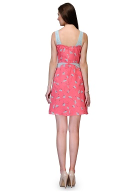 Girls Floral Print Sleeveless Pink Tunic 1