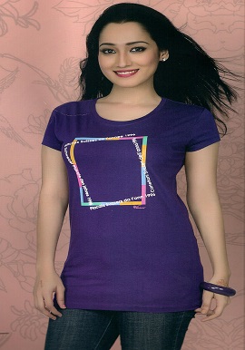 Women's Short Sleeves Purple Tee