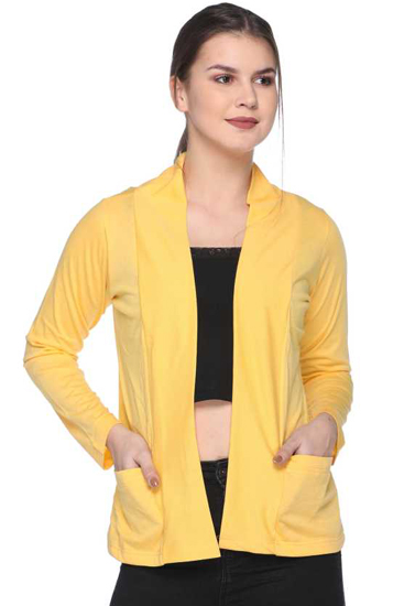 Yellow Full Sleeves Shrug