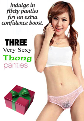 Flirty Gift Set - Pk Of Three Transparent Thong