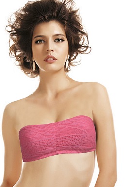 Trendy English Pink Net Covered Strapless Bra(Sold Out)