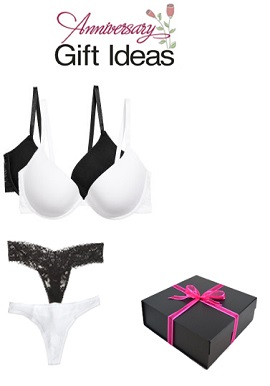 Women's Comfort Push Up Bras N Lace Trim Thongs Anniversary Pack