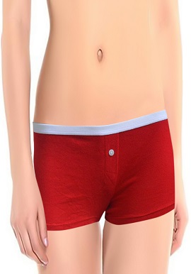 Women's Kitty Print Dark Red Boyshort (Pk Of 2)
