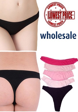 Wholesale Lot Cotton Thong 5 Piece