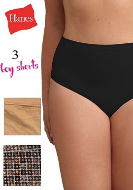 Hanes Comfort Stretch Three Pack Of Boyshorts