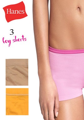 Hanes Soft Cool Plain Three Cotton Boyshorts