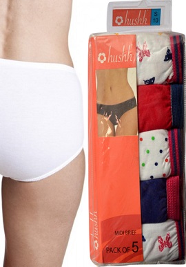 Hushh Cotton 5 Piece Set Of Midi Brief(sold out)