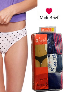 Hushh Cotton Midi Brief 3 Piece Set