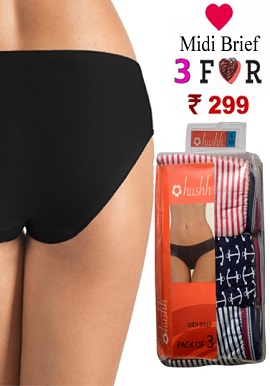 Hushh Rich Cotton Pack Of Three Midi Brief