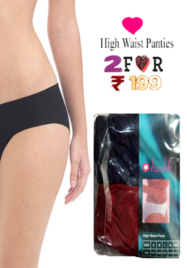 Hushh Women's Gorgeous 2 pairs High Waist Brief