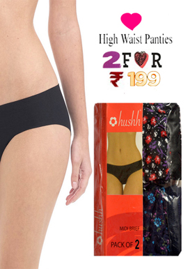 Hushh Women's Awesome 2 Piece High Waist Brief