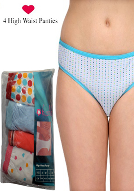 Hushh Women’s Soft High Waist Brief Pack Of 4