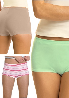 Intimates - Pack Of Three Organic Cotton Boyshorts