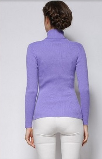 Women's Cool Lavender Turtle Neck Sweater 1