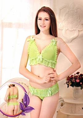 Romantic Silky Soft Neon Green Lingerie Set