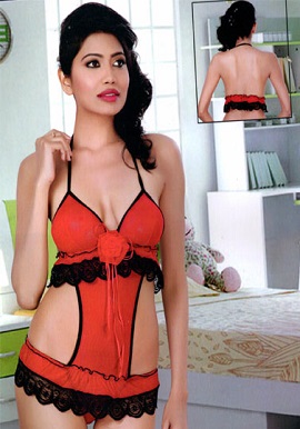 Seductive Red One Piece Lingerie Set