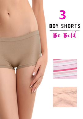 Pack Of 3 Mix Colored Boyshort