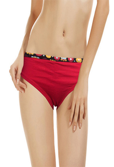 Women's Soft Cotton Printed Waist Band Bikini