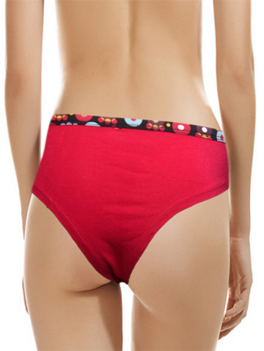 Women's Soft Cotton Printed Waist Band Bikini