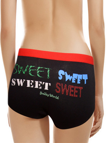 Women's Sweet Smiley World Smooth Cotton Boyshort