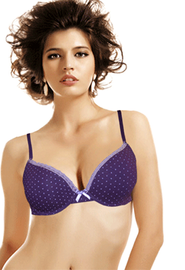 Blush Women's Polka Dot Padded Wired Push Up Bra