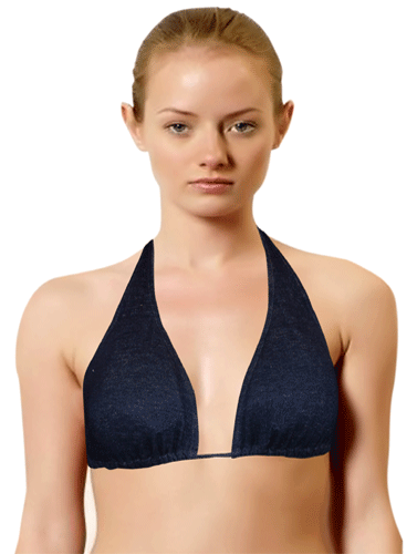 Beyond Bold Blue Halterneck Beach Bikini Bra