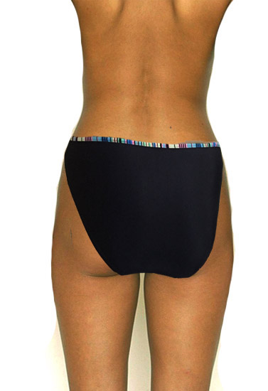 Beautiful Contrast Piping Waistband Black Bikini Brief