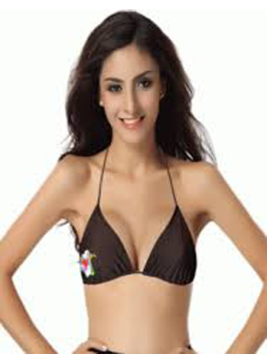 Lady's Flower Embroidery Tri Halter Beach Bra(Sold Out)