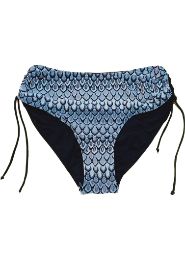 Only Women Dark Blue Retro Print Bikini Bottom
