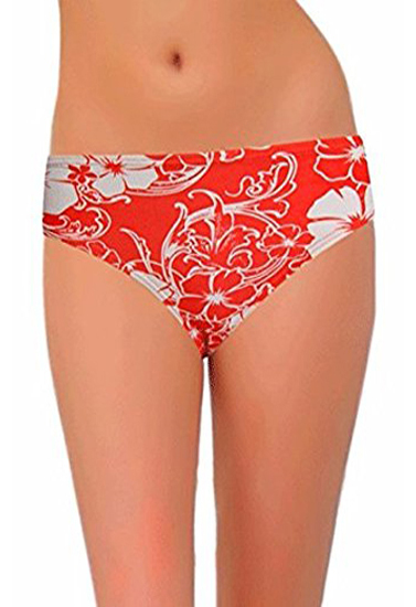 Rossi Women's Red Floral Print Bikini Bottom