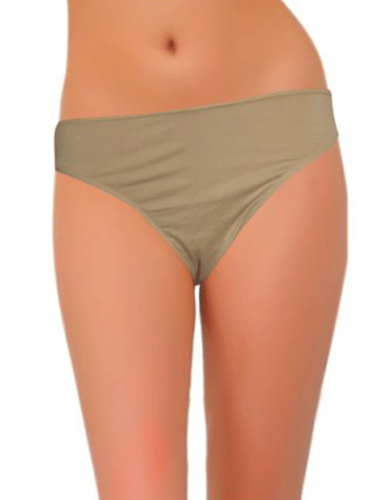 Women's Comfy Plain Beige Bikini Bottom