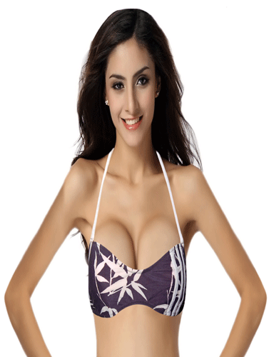 Women's Cozy Leaves Printed Halter Bikini Bra