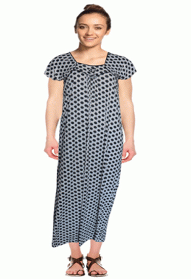 Polka Dots Print Full Length Nighty