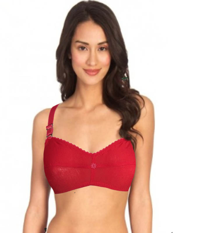 Sexy Red Flower Printed Cotton Bra(pk Of 2)