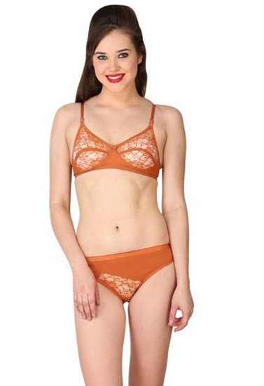 Provocative Smooth Fit Orange Bra Panty Set