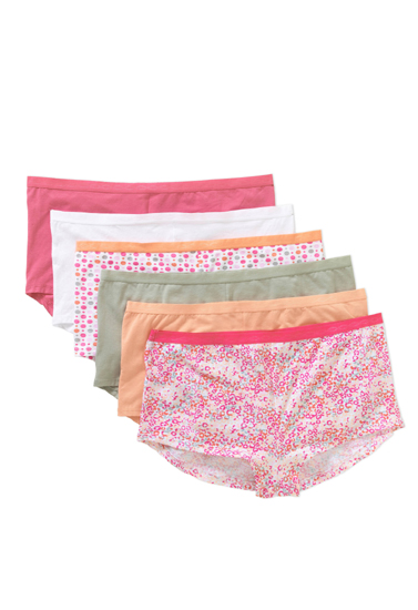 Cotton Soft Waistband Boyshort 6-Pack