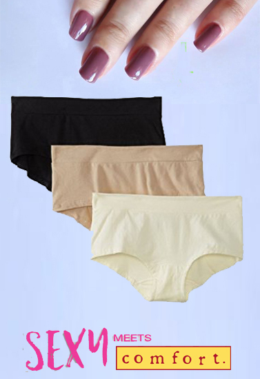 Seamless Cotton Stretch Boyshort Pack Of 3