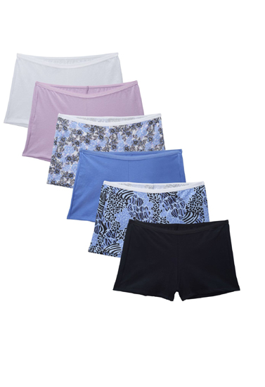 Wholesale Lot Of 6 Ladies Cotton Boyshorts