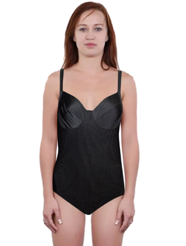 Naturana Black Deep Back Underwired 1-Piece Swimsuit