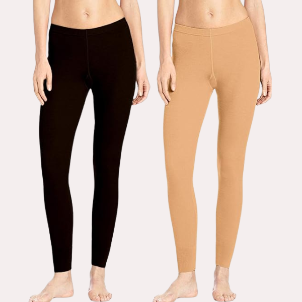 Women's Elastic Fabric Leggings 2-Pack Set