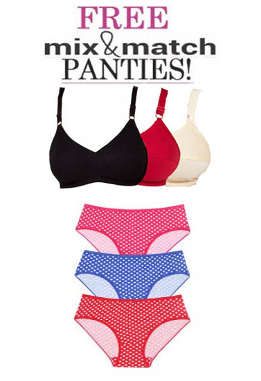3 Cotton Stretch Everyday Bra Free Mix N Match Panties