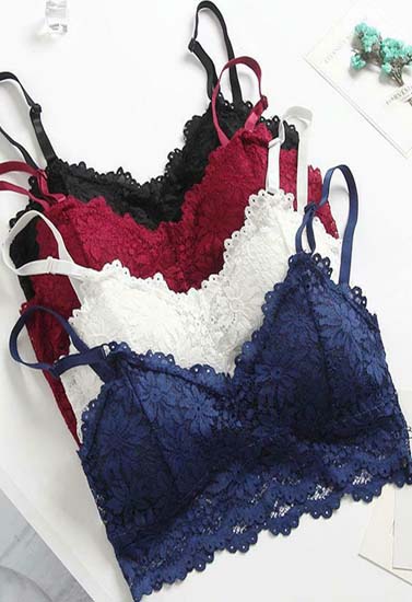 "3 pack "French fashion padded lace bralette