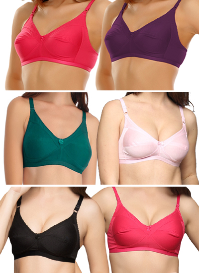 Wholesale Lot 6 Cotton Mix N Match Bra Panty Set