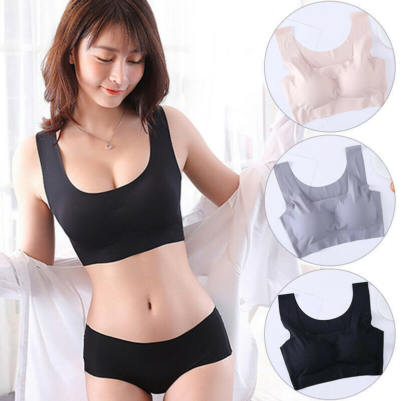 Silk Vest Bra Push Up Seamless Casual Tops Padded Bra