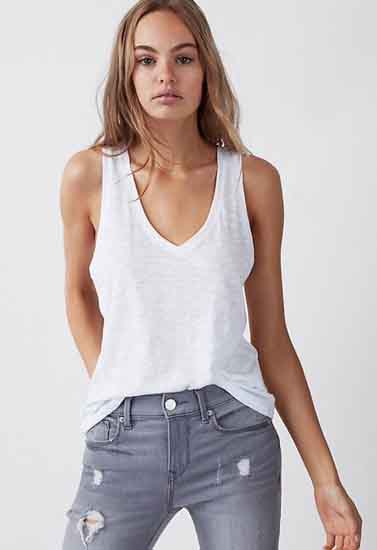 D&G Lovely White Cotton Tank Top