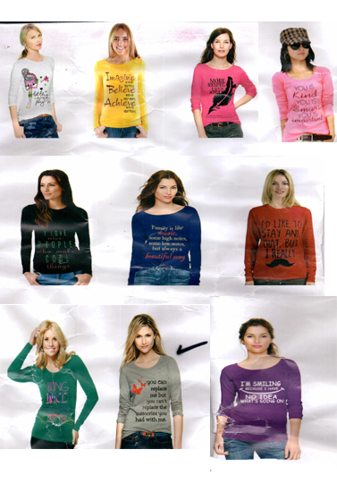 Republic Lot of 7 Round Neck Half Sleeves T-Shirts For Ladies