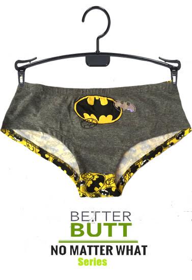 Batman Glow In Dark Grey Yellow Hipster Panty