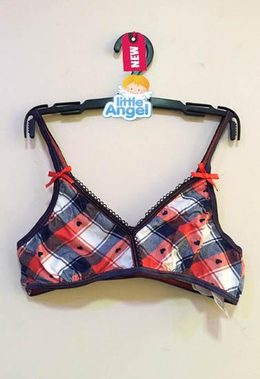 Freespirit Kids Stylish check Heart Print Training Bra