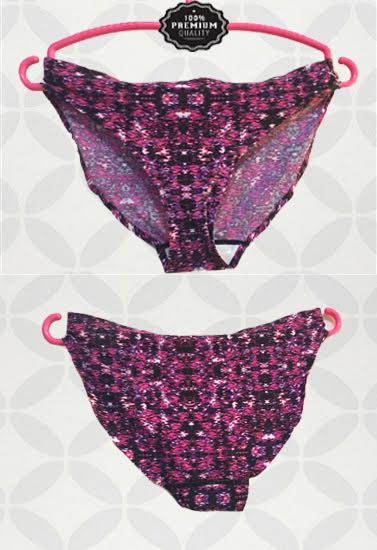 Seamless Fuchsia Mixed Print Hi-Cut Panty + 1 Free Bra